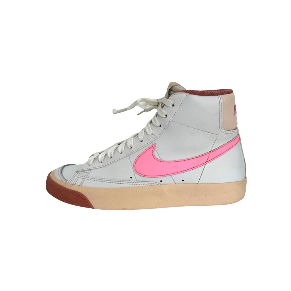 Nike Blazer Mid White Pink Leather Sneakers Womens Size 6 Preloved